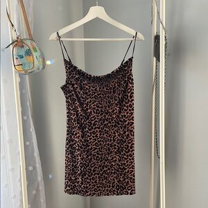Leopard Print Slip Dress
